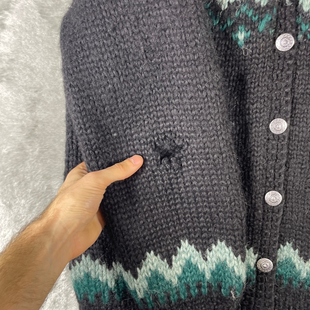 Vintage Handknitting Association of Iceland Sweater Mens Large Fair Isle Wool - Picture 9 of 12